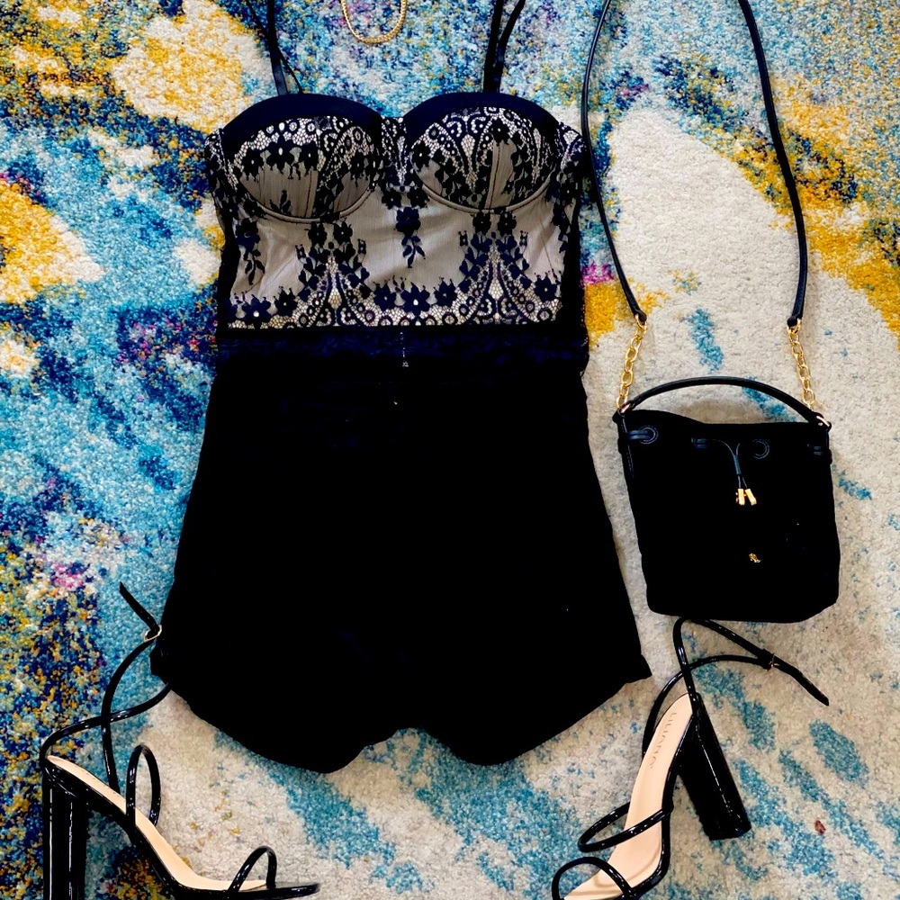 Black Lace Crop Top
